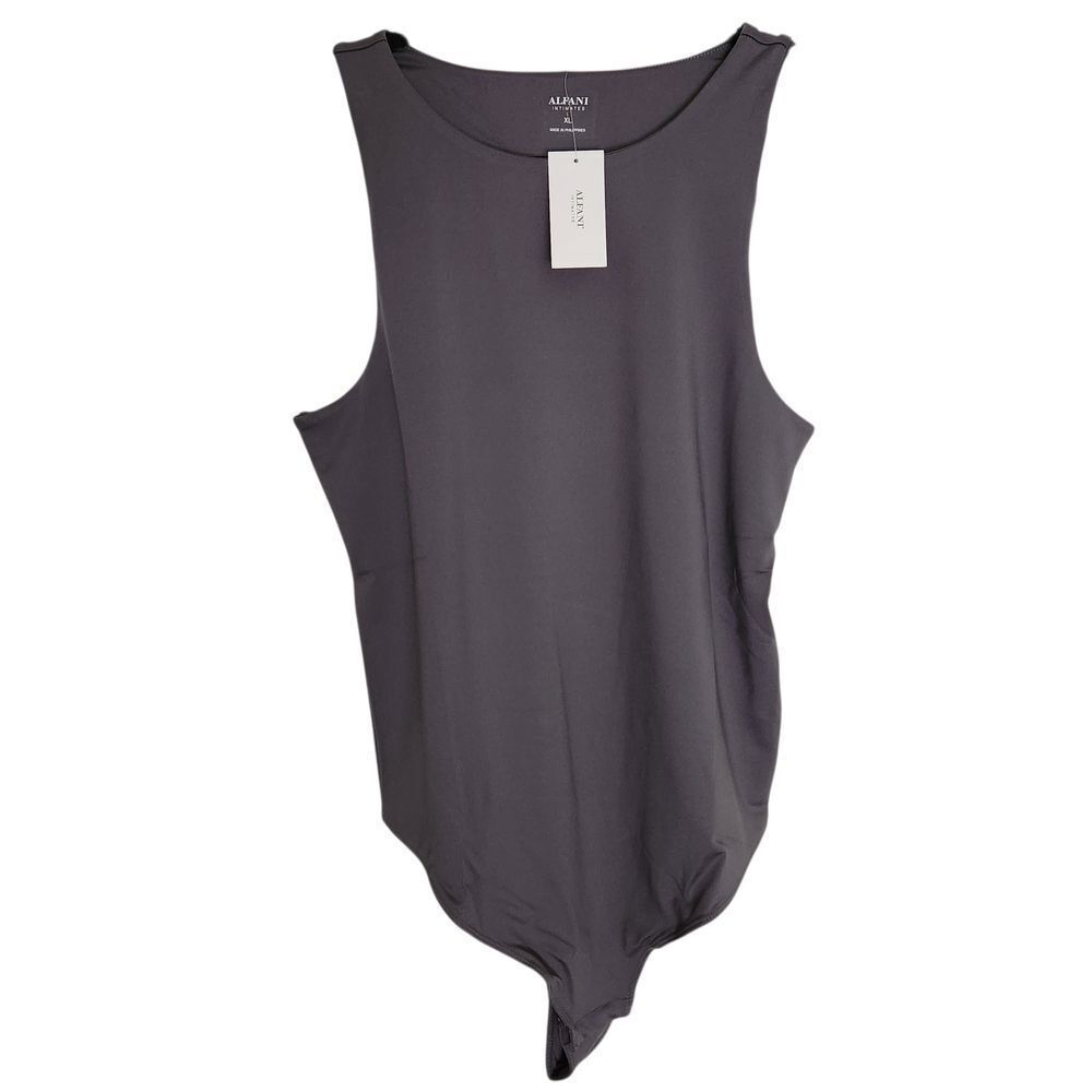 Alfani Intimates Womens Gray Sleeveless Thong Bodysuit Size XL